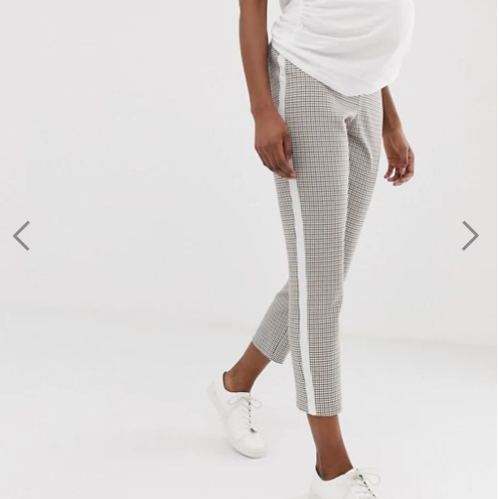 ASOS Maternity Check Side Stripe Pants